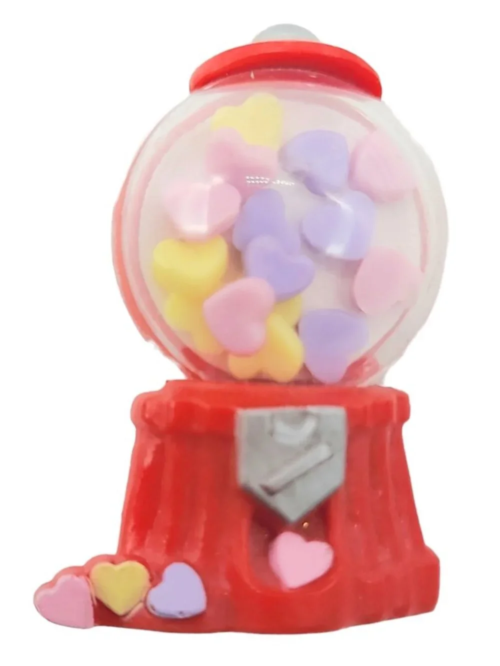 Hallmark Cards Inc. 1984 Pastel Heart Red Plastic Bubblegum Gumball Machine Pin